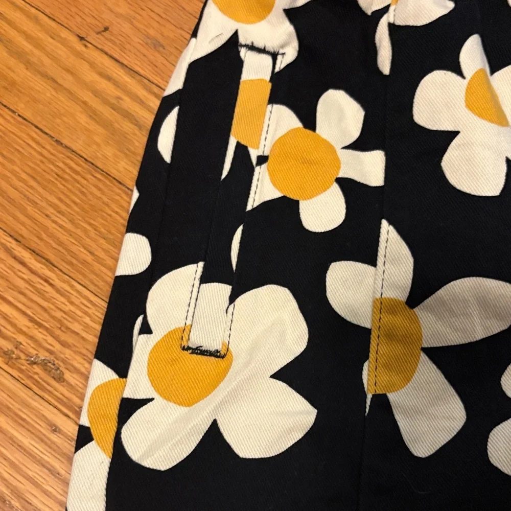 NWOT* Hanna Andersson Black and Cream Floral Kids Barrel Legged Bottoms - Picture 6 of 8